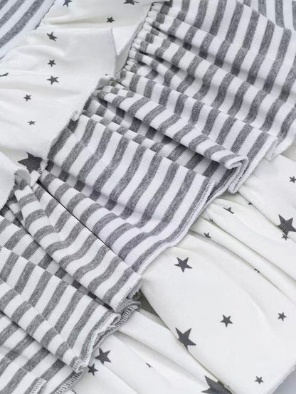 'Star Glow' Y2K Patchwork Striped Star Puffy Skirt AlielNosirrah