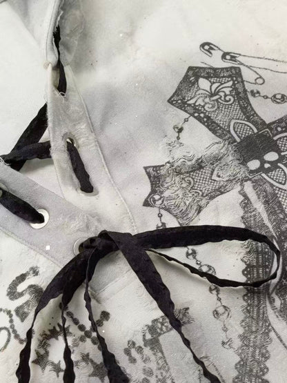 'Sequin Faith' Streetwear Sequin Tie-Dye Cross Print Hoodie