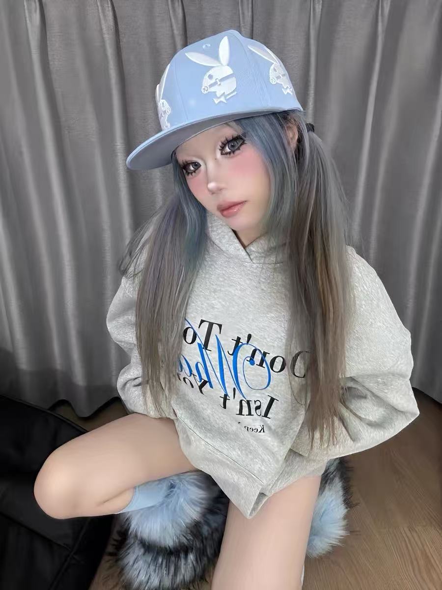 'Hop Hustle' Y2K 3D Embroidered Bunny Flat Brim Baseball Cap AlielNosirrah