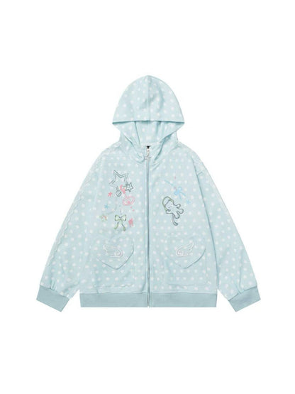 'Kitty Star' Allover Cat Star Pattern Hoodie AlielNosirrah