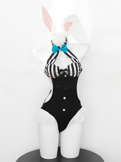 'White Rabbit' Wonderland Halloween Striped Bunny Ear Costume Set (Copy) AlielNosirrah