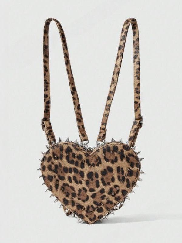'Heart Rucksack' Heart Rivet Design Chain Backpack