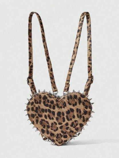 'Heart Rucksack' Heart Rivet Design Chain Backpack
