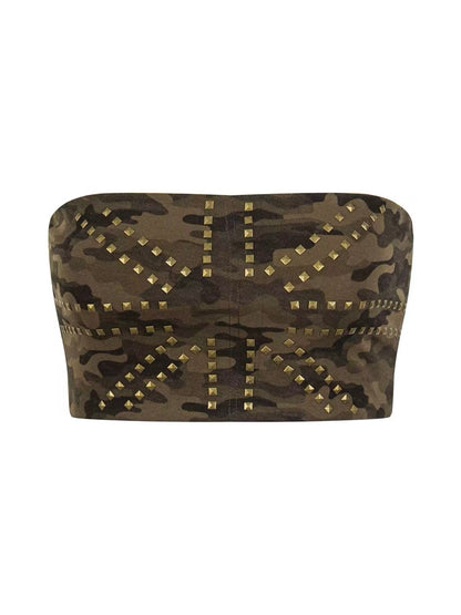 'Lockdown' Streetwear Camo Studded Tube Top