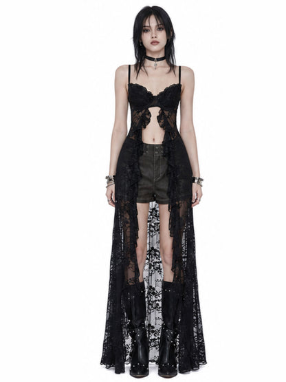 'Missy‘ Festival Sheer Lace Maxi Slip Gothic See-Through Cover Up Dress