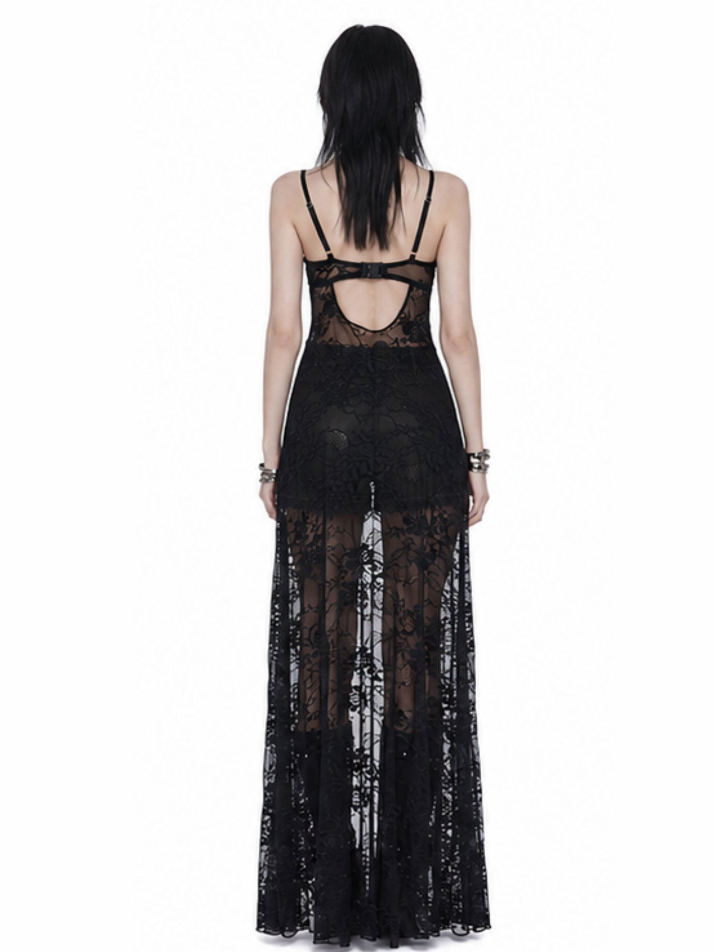 'Missy‘ Festival Sheer Lace Maxi Slip Gothic See-Through Cover Up Dress
