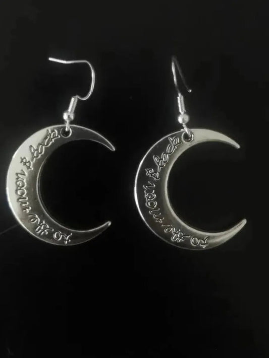 'Traveler' Goth Moon Shape Earrings AlielNosirrah