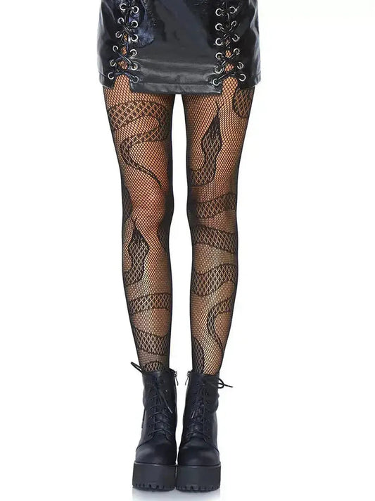 'Clawless' Dark Goth Snake Pattern Tights AlielNosirrah