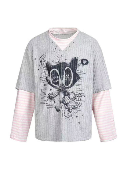 mochi-cat-cat-print-striped-patchwork-long-sleeve-top-4