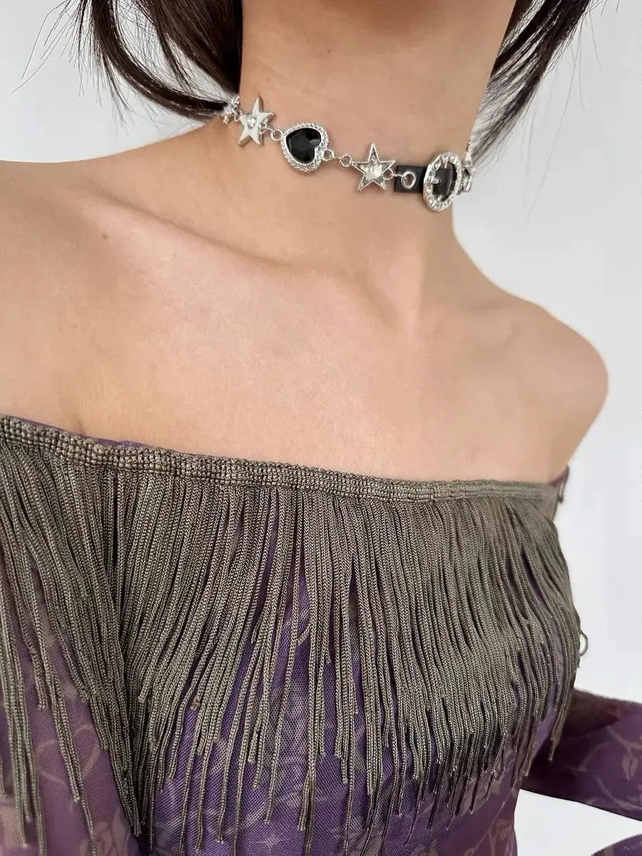 'Fetish' Grunge Star Metal Choker Necklace AlielNosirrah
