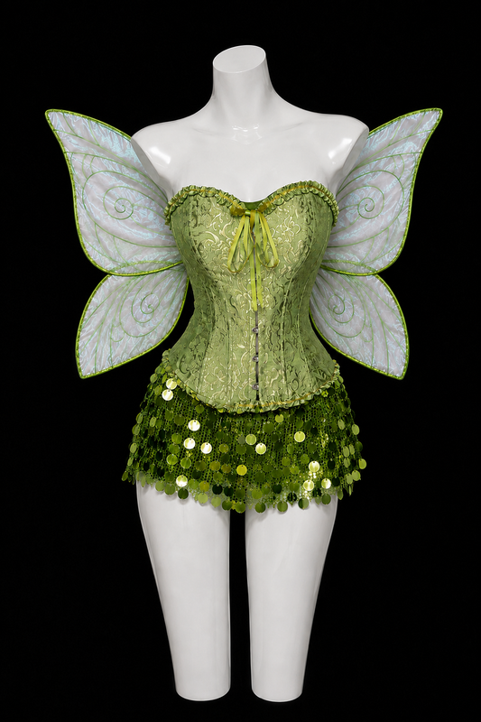 'Golden Fairies' Corset Sequins Skirt 3 Pcs Faries Set