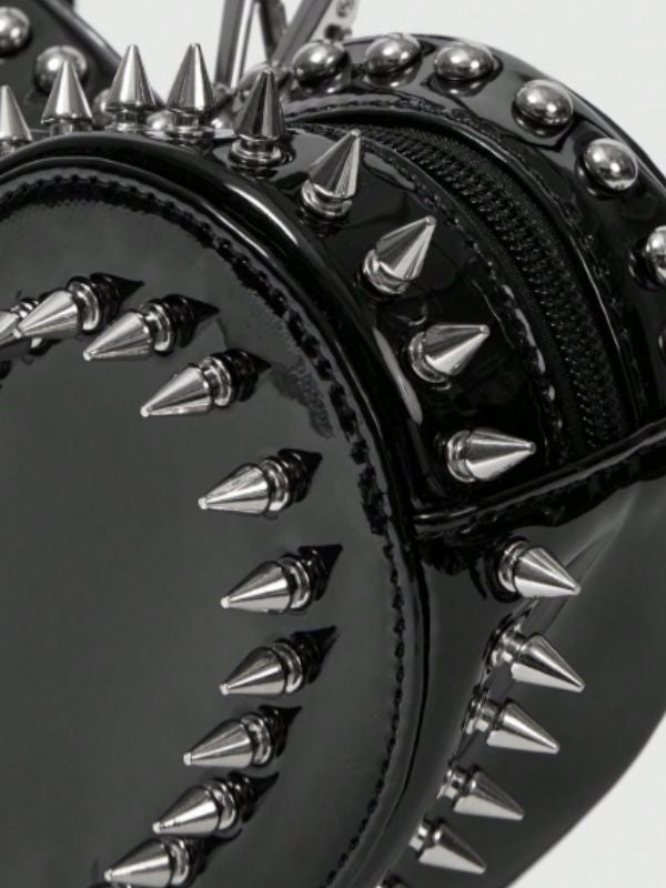 'Heart Rucksack' Heart Rivet Design Chain Backpack