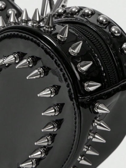 'Heart Rucksack' Heart Rivet Design Chain Backpack