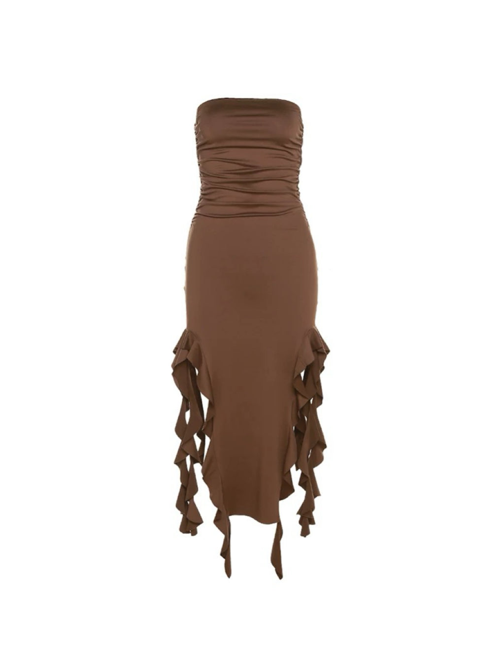 'Golden Hour' Irregular Ruffle Tube Dress Midi Skirt (Copy) AlielNosirrah