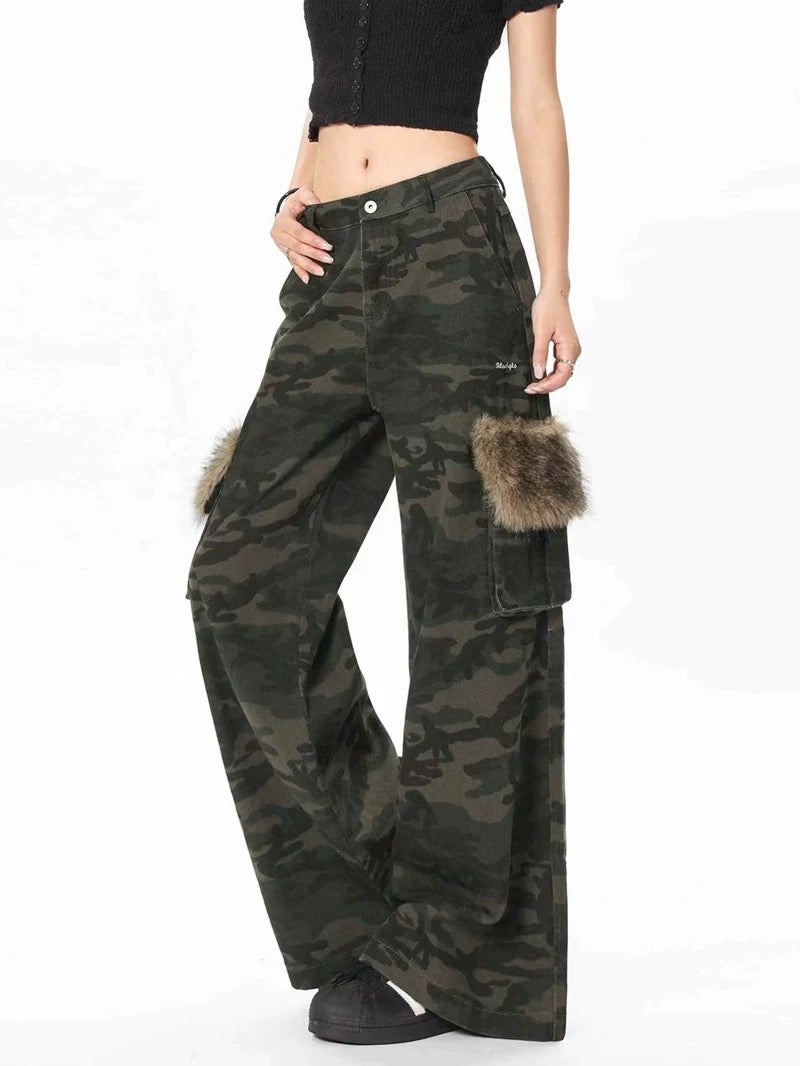 'Wild Hunt' Streetstyle Cargo Fur Camouflage Multi Pocket Pants AlielNosirrah