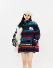 Load image into Gallery viewer, ‘Alien Seaweed’ Contrast Striped Plush Cotton Jacket AlielNosirrah

