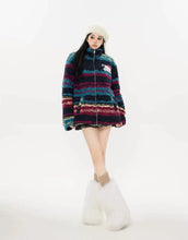 Load image into Gallery viewer, ‘Alien Seaweed’ Contrast Striped Plush Cotton Jacket AlielNosirrah
