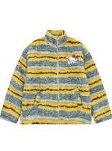 Load image into Gallery viewer, ‘Alien Seaweed’ Contrast Striped Plush Cotton Jacket AlielNosirrah
