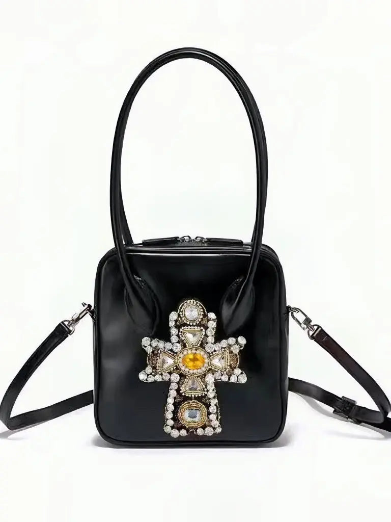 'Amber' Handmade Rhinestone Cross Handbag AlielNosirrah