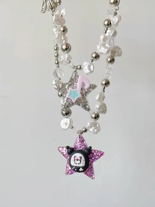 'Anime Star' Kawaii Kuromi Beads Necklace AlielNosirrah