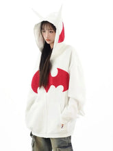 Load image into Gallery viewer, &#39;Bat Girl&#39; Dark Bats Zipped Oversized  Hoodie AlielNosirrah
