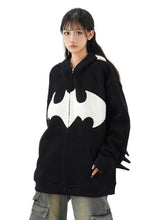 Load image into Gallery viewer, &#39;Bat Girl&#39; Dark Bats Zipped Oversized  Hoodie AlielNosirrah
