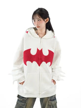 Load image into Gallery viewer, &#39;Bat Girl&#39; Dark Bats Zipped Oversized  Hoodie AlielNosirrah
