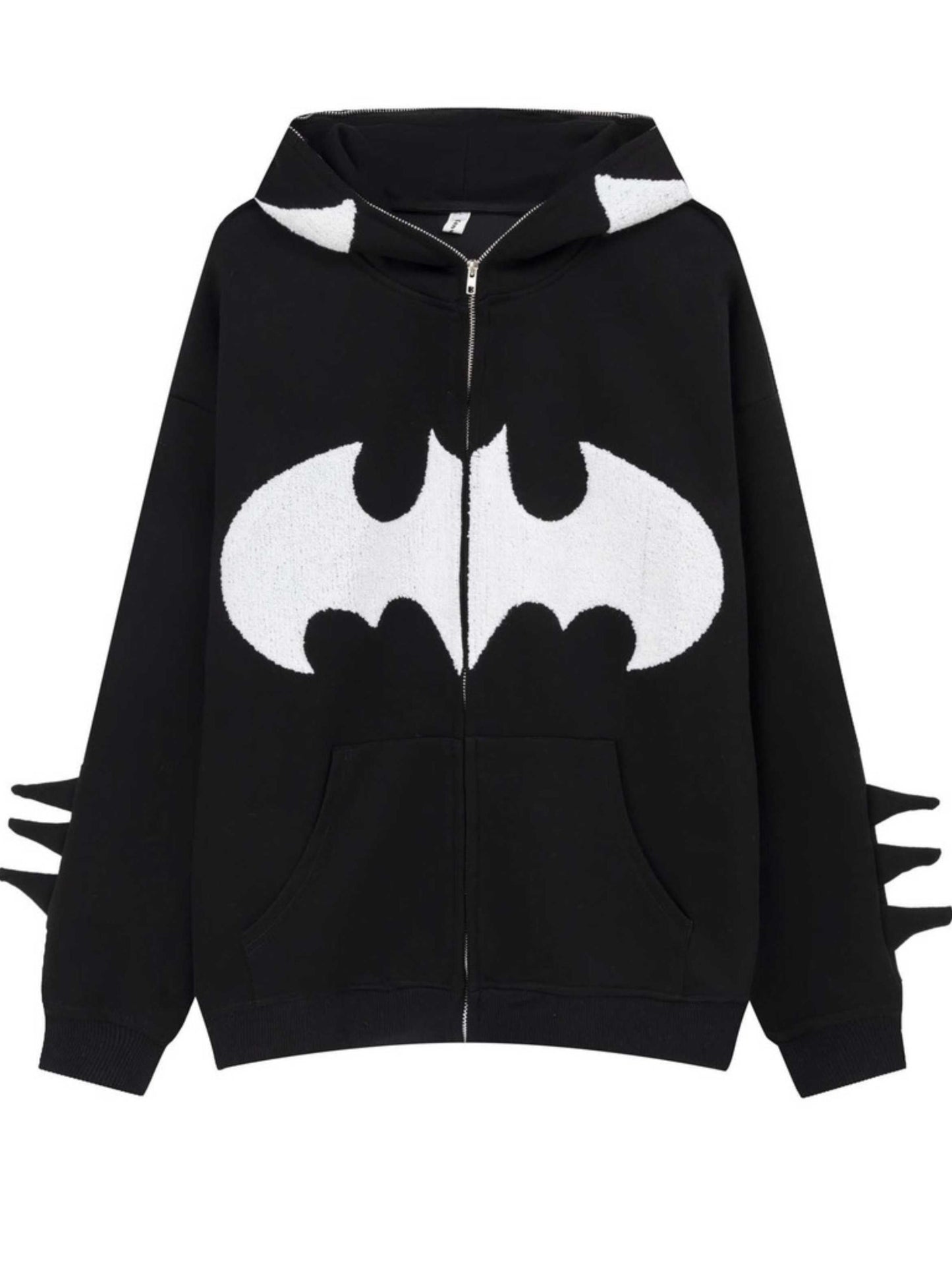 'Bat Girl' Dark Bats Zipped Oversized  Hoodie AlielNosirrah