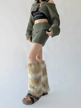 Load image into Gallery viewer, &#39;Beasts&#39; Aliyah Core Fluffy Vegan Faux Fur Leg Warmers AlielNosirrah
