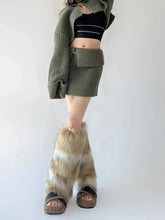 Load image into Gallery viewer, &#39;Beasts&#39; Aliyah Core Fluffy Vegan Faux Fur Leg Warmers AlielNosirrah
