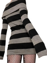 Load image into Gallery viewer, &#39;Bingo&#39; Striped Shoulder-Off Dress AlielNosirrah
