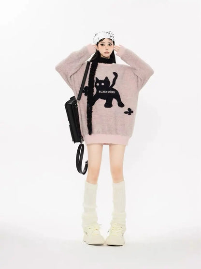'Black Cat Market' Cat Prints Sweater AlielNosirrah