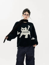 Load image into Gallery viewer, &#39;Black Cat Market&#39; Cat Prints Sweater AlielNosirrah
