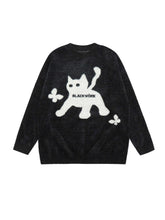Load image into Gallery viewer, &#39;Black Cat Market&#39; Cat Prints Sweater AlielNosirrah
