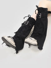 Load image into Gallery viewer, &#39;Black Jeans&#39; Grunge Ripped Denim Leg Warmers AlielNosirrah
