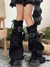 Load image into Gallery viewer, &#39;Black Jeans&#39; Grunge Ripped Denim Leg Warmers AlielNosirrah
