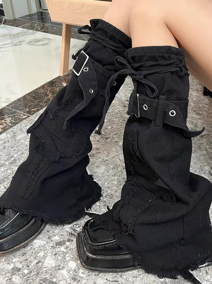 'Black Jeans' Grunge Ripped Denim Leg Warmers AlielNosirrah