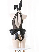 Load image into Gallery viewer, &#39;Black Rabbit&#39; Anime Girl Pu Leather Lace Up Lingerie AlielNosirrah
