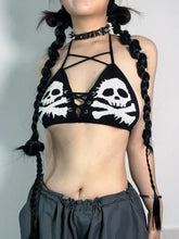 Load image into Gallery viewer, &#39;Born Rebellion&#39; Alt Skull Knitted Biki Top AlielNosirrah
