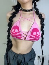 Load image into Gallery viewer, &#39;Born Rebellion&#39; Alt Skull Knitted Biki Top AlielNosirrah
