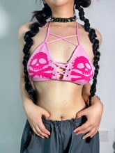 Load image into Gallery viewer, &#39;Born Rebellion&#39; Alt Skull Knitted Biki Top AlielNosirrah
