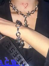 Load image into Gallery viewer, &#39;Bramble&#39; Punk Thorns Silver Metal Necklace Bracelet Set AlielNosirrah
