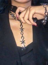 Load image into Gallery viewer, &#39;Bramble&#39; Punk Thorns Silver Metal Necklace Bracelet Set AlielNosirrah

