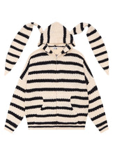 Load image into Gallery viewer, &#39;Bunny Ear&#39; Eetro Striped Hooded Knitted Sweater AlielNosirrah
