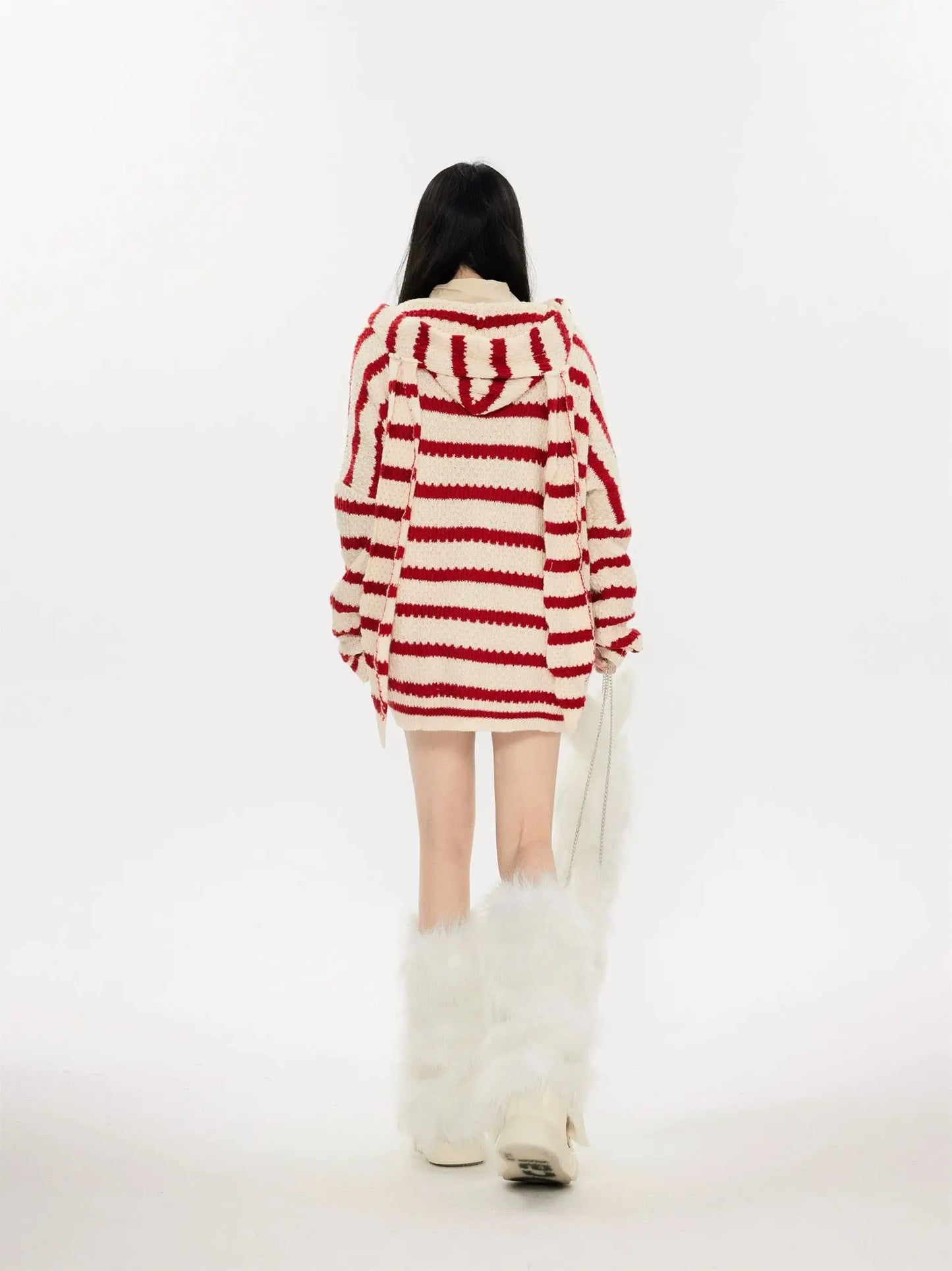 'Bunny Ear' Eetro Striped Hooded Knitted Sweater AlielNosirrah
