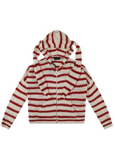 Load image into Gallery viewer, &#39;Bunny ear&#39; retro Striped hooded knitted sweater AlielNosirrah
