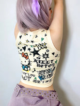 Load image into Gallery viewer, &#39;Butter Kitty&#39; Y2k Kawaii Kitty Graffiti Tank Top AlielNosirrah
