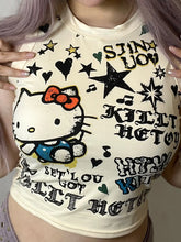 Load image into Gallery viewer, &#39;Butter Kitty&#39; Y2k Kawaii Kitty Graffiti Tank Top AlielNosirrah
