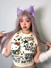 Load image into Gallery viewer, &#39;Butter Kitty&#39; Y2k Kawaii Kitty Graffiti Tank Top AlielNosirrah
