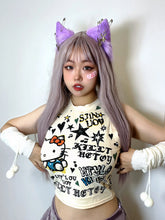 Load image into Gallery viewer, &#39;Butter Kitty&#39; Y2k Kawaii Kitty Graffiti Tank Top AlielNosirrah
